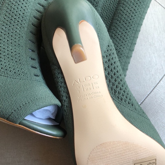 Aldo, open toe, olive green booties - Picture 2 of 4